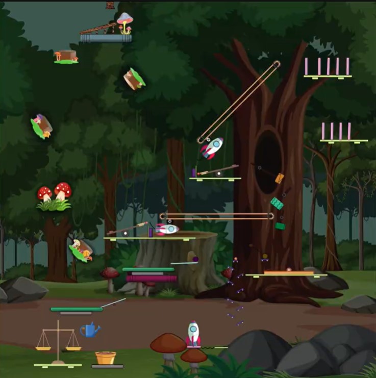Animación de un circuito con temática de naturaleza