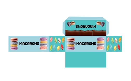 Diseño de empaque para macarons con presentación elegante